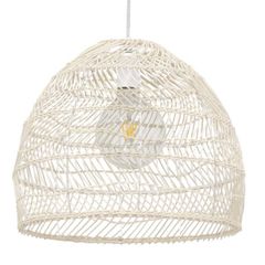 Boho Κρεμαστό Φωτιστικό Πλέγμα Μονόφωτο 1 x E27 IP20 Μπεζ Ξύλο - Μ40 x Π40 x Υ35cm
