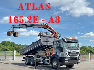 Ανατροπή + Γερανός Iveco 2014 TRAKKER 410 Ανατρεπόμενο 5,20 μέτρα * ATLAS 165.2E - A3 '14