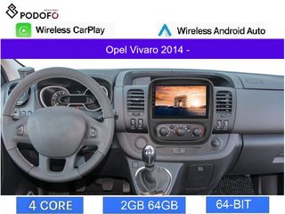 Opel Vivaro (2014-) Android οθόνη 9" 2+64GB Ασύρματο CarPlay & Aσύρματο Android Auto GPS  WiFi EQ