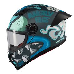 Axxis Fenix Angry Face C7 Black/Blue Matt-thumb-1