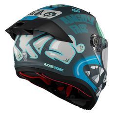 Axxis Fenix Angry Face C7 Black/Blue Matt-thumb-2