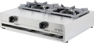 Εστία Υγραερίου Διπλή ,  μαντέμι, 2x7-9kW, έξοδος φλόγας Ø180 , Διαστάσεις: 70x62x20CM ,