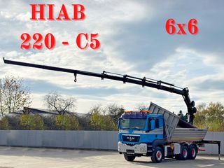Ανατροπή MAN 2009 TGS 26.480 * KIPPER 5,20m * HIAB 220 - C5 * BORDMATIC * 6x6