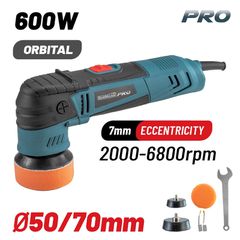 BORMANN Pro BCP3050 Αλοιφαδόρος Έκκεντρος Ρυθμιζόμενος 600W Φ50/70mm με Ομαλή Εκκίνηση Soft-Start + 4 Εξαρτήματα ( 061953 )