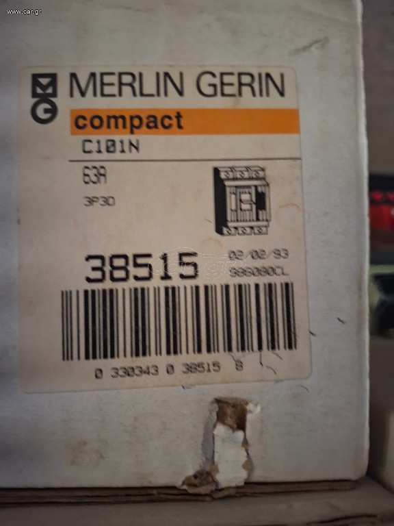 MERLIN GERIN CIRCUIT BREAKER C101N  38515 63 A