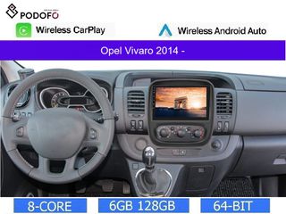 Opel Vivaro (2014-) Android 13 Οθόνη 9" | 6GB RAM +128GB ROM | Ασύρματο CarPlay & Aσύρματο Android Auto | GPS | WiFi | DSP