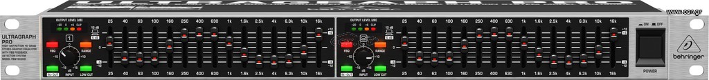 BEHRIGER FBQ1502HD STEREO EQUALIZER 2X15 ΠΕΡΙΟΧΩΝ / ΔΥΟ (2) RCA CABLE.