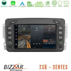Bizzar OEM Mercedes C Class/CLK Class (W203/W209) 8core Android14 4+64GB Navigation Multimedia Deckless 7" με Carplay/AndroidA