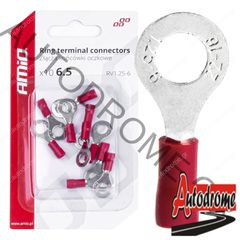 Amio - ΦΙΣΑΚΙΑ ΔΑΧΤΥΛΙΔΙ ΚΟΚΚΙΝΑ RV1.25-6 / 6.5mm - 10 ΤΕΜ. (03078/AM)