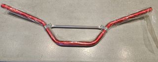 Τιμόνι Αλουμινίου CNC 22mm Dirt Bike & Enduro κόκκινο/ασημί καινούριο