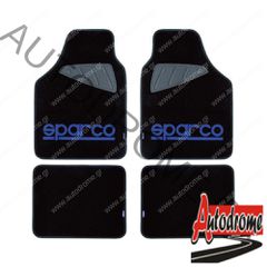 Μοκέτα Μαύρη με Μπλε logo 4τμχ Sparco