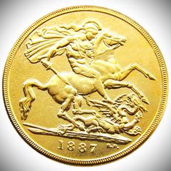 Δίλιρο Διπλή Λίρα Αγγλίας επίχρυση 24Κ για συλλέκτες - κεφαλή Βικτώρια, έτος 1887 αντίγραφο ποιότητας μουσείου