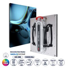 GLOBOSTAR® FLOORWALL 41010 Διαδραστική Οθόνη Πατώματος Video Wall P2.97 Καμπίνα 50x50cm LED 200W 3840Hz 28224 Dots ≥4500cd/ Nits AC 220-240V Εξωτερικού Χώρου IP65 Full Color S1/42 14Bits - Κάρτα Colo
