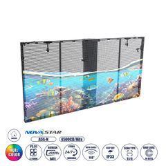GLOBOSTAR® OPTILED 41005 Διάφανη Οθόνη Video Wall P3.91 Καμπίνα 100x50cm LED 110W 3840Hz 32768 Dots ≥4500cd/ Nits AC 220-240V Εσωτερικού Χώρου IP31 Full Color S1/8 14Bits - Κάρτα NovaStar A5S-N - Nat
