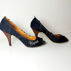 Replay denim peep-toe γόβες νούμερο 38