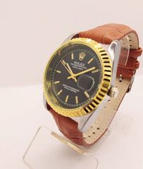 REPLICA Rolex Leather Strap – 35mm Quartz αντρικό ρολόι 9076 ΤΙΜΗ 160 ΕΥΡΩ