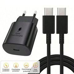 Φορτιστής Πρίζας Γρήγορη Φόρτιση Κινητού - Super Fast Charging 25W USB-C to USB-C for Apple iPhone 16 iPhone 16 Pro iPhone 16 Pro Max iPhone 17 iPhone 17 Pro iPhone 17 Pro Max Apple iPhone Air Black (
