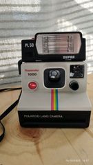 Vintage συλλεκτική φωτογραφική μηχανή POLAROID SUPERCOLOR 1000 LANDCAMERA με φλας flashPL50 SUPRA