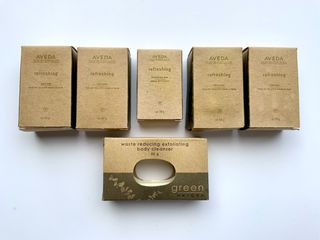 AVEDA & GREEN NATURA Σετ 6 Φυσικά Σαπουνάκια Καινούργια / Set of 6 New Travel Size Pure & Natural Bath Bars
