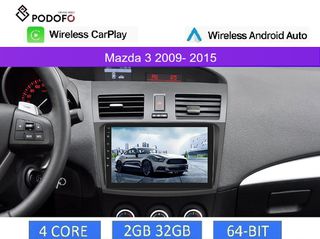 Mazda 3 (2009-2015) Android οθόνη 9" 2+32GB Ασύρματο CarPlay & Aσύρματο Android Auto | GPS | EQ | WiFi