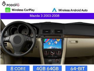 Mazda 3 (2003-2008) Android Car Radio 9" 4+64GB 8-Core Ασύρματο CarPlay & Aσύρματο Android Auto| GPS | WiFi | DSP