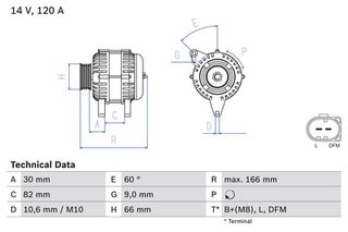 ΔΥΝΑΜΟ 12V 120A [L-DFM]  AUDI, SKODA, VW