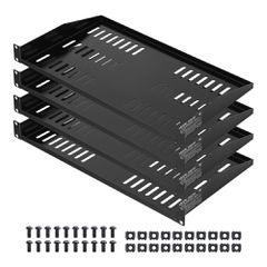 Ράφι rack διακομιστή VEVOR 1U, 4 τεμάχια, μέγιστο φέρον φορτίο 22,68 kg με αεριζόμενο πρόβολο, Ράφι τοίχου ή rack με δίσκο, βάθος 254 mm, καλή κυκλοφορία αέρα για εξοπλισμό δικτύου υπολογιστών γραφείο