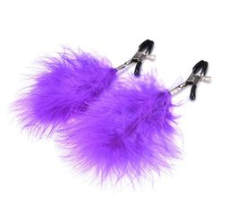 Guilty Toys Nipple Clamps With Feather Purple