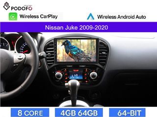 Nissan Juke (2009-2020) Οθόνη 9" Android Car Radio 4+64GB 8-Core Ασύρματο CarPlay & Aσύρματο Android Auto GPS WiFi DSP