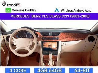 Mercedes Benz CLS Class C219 (2003-2010) Android Car Radio 9" 4+64GB Ασύρματο CarPlay & Aσύρματο Android Auto GPS WiFi EQ
