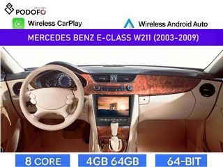 Mercedes Benz E Class W211 (2003-2009) Android Car Radio 9" 4+64GB 8-Core Ασύρματο CarPlay & Aσύρματο Android Auto| GPS | WiFi | DSP