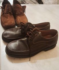 Δυο ζευγάρια ανδρικά παπούτσια 45 νούμερο, δερμάτινα/ανατομικά