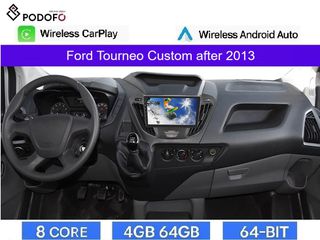 Ford Tourneo Custom μετά το 2013 Android Car Radio 9" | 4+64GB | 8-Core | Ασύρματο CarPlay & Android Auto | GPS | WiFi | DSP