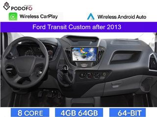 Ford Transit Custom μετά το 2013 Android Car Radio 9" | 4+64GB | 8-Core | Ασύρματο CarPlay & Android Auto | GPS | WiFi | DSP