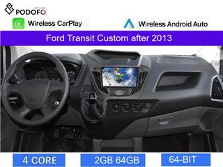 Ford Transit Custom μετά το 2013 Android Car Radio 9" 2+64GB Ασύρματο CarPlay & Android Auto GPS WiFi EQ