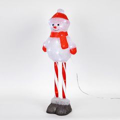 ΑΚΡΥΛΙΚΟΣ ΧΙΟΝΑΝΘΡΩΠΟΣ ΜΕ ΠΟΔΙΑ CANDY, 3,5V ΜΕΤΑΣΧΗΜΑΤΙΣΤΗ, 35 ΛΕΥΚΑ LED, ΠΡΟΕΚΤΑΣΗ ΠΑΡΟΧΗΣ 5m, 25x18x67cm, IP44 Eurolamp 600-40885