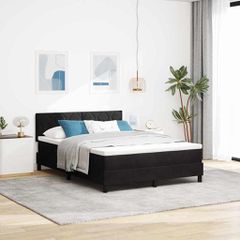 LED Κρεβάτι με βάθρο με κεφαλάρι Μαύρο 160 x 200 cm Βελούδο 3342730