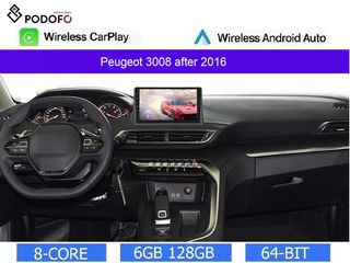 Peugeot 3008 (2017-2020) Android 13 Οθόνη 9" | 6GB RAM +128GB ROM | Ασύρματο CarPlay & Aσύρματο Android Auto | GPS | WiFi | DSP