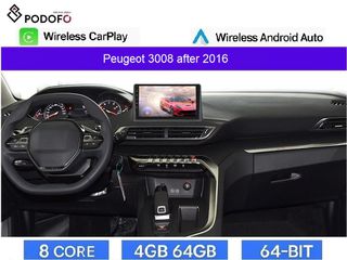 Peugeot 3008 (2017-2020) Android Car Radio 9" 4+64GB 8-Core Ασύρματο CarPlay & Aσύρματο Android Auto| GPS | WiFi | DSP