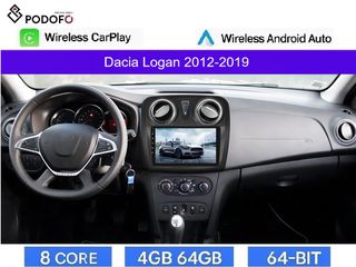 Dacia Logan (2012-2019) Android Car Radio 9" Android 13 | 8-Core | 4+64GB | Wireless CarPlay & Android Auto | GPS | WiFi | DSP
