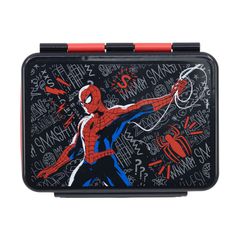 Stor: Marvel: Spiderman Black Board - Stainless Steel Clamp Rectangular Sandwich Box (1100ml) (74756)