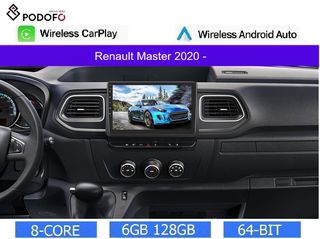 Renault Master (2020-) 10.1" Οθόνη Android Car Radio Navigation | 6GB RAM + 128GB ROM | Ασύρματο CarPlay & Aσύρματο Android Auto | GPS | WiFi | DSP | HiFi  | FM/RDS