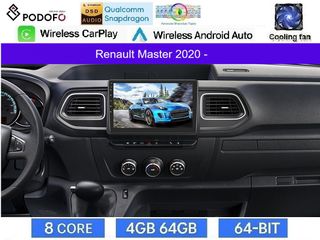 Renault Master (2020-) 10.1" Οθόνη Android 15 | 4GB RAM + 64GB ROM | 8-Core Snapdragon | Ασύρματο CarPlay & Ασύρματο Android Auto | GPS | WiFi | DSP | FM/RDS