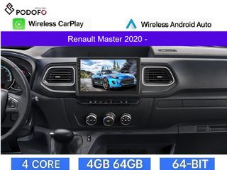 Renault Master (2020-) 10.1" Οθόνη Android Car Radio Navigation | 4GB+64GB | Ασύρματο CarPlay & Aσύρματο Android Auto | GPS | WiFi | DSP | FM/RDS