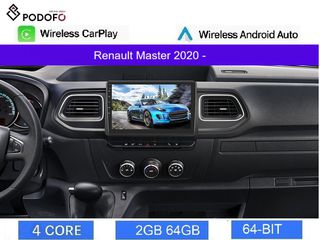 Renault Master (2020-) 10.1" Οθόνη Android Navigation | 2GB+64GB | Ασύρματο CarPlay & Aσύρματο Android Auto | GPS | WiFi | EQ | HiFi | FM/RDS