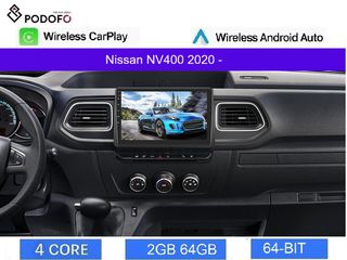 Nissan NV 400 (2020-) Android οθόνη 9" 2+64GB Ασύρματο CarPlay & Aσύρματο Android Auto GPS  WiFi EQ