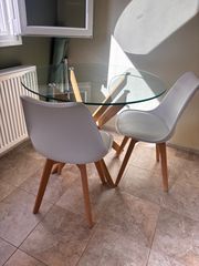 ΤΡΑΠΕΖΙ ΤΡΑΠΕΖΑΡΙΑΣ ΣΤΡΟΓΓΥΛΟ ΜΕ 2 ΚΑΡΕΚΛΕΣ