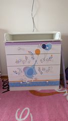 Βρεφική Συρταριέρα-Αλλαξιέρα Polini Kids, Simple Elephant on balloons