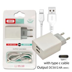 XO ΦΟΡΤΙΣΤΗΣ ΜΕ 2 ΘΥΡΕΣ USB-A ΚΑΙ ΚΑΛΩΔΙΟ USB-C ΛΕΥΚΟΣ (L65EU)