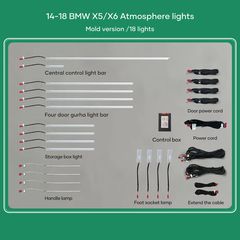 DIQ AMBIENT BMW X5-X6 (F15-F16) (Digital iQ Ambient Light for BMW X5 (F15) / X6 (F16) mod. 2014-2018 with 18 Lights, 11 Colours)